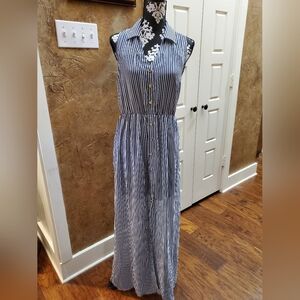 Blue striped dress, Med